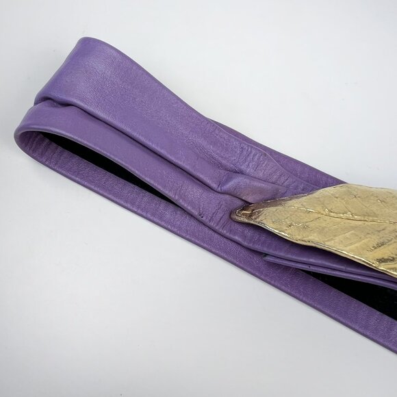 1982 Vintage Belt, © Mini Di N, Purple Leather & Gold Leaf, Gay Boyer New York main image 5